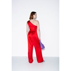 Zara Asymmetric Satin Jumpsuit 